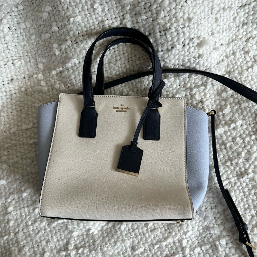 Kate Spade Blue and White Leather Bag